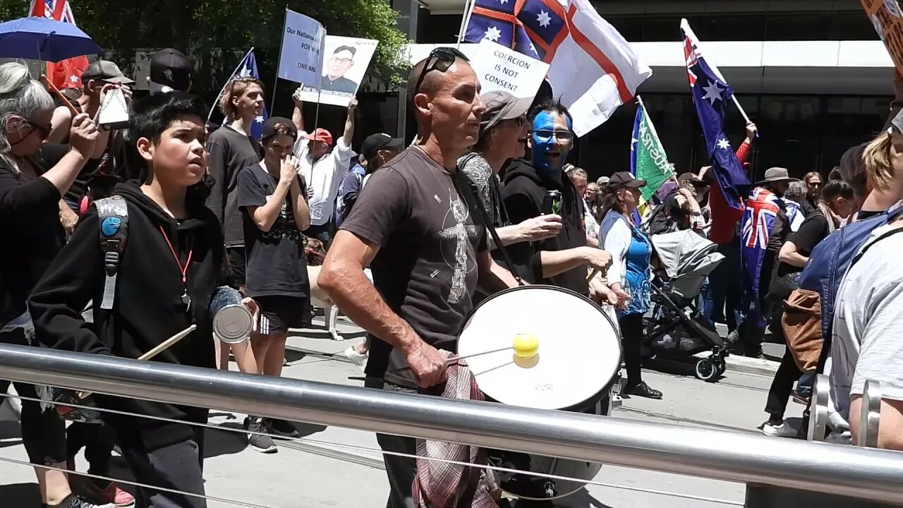 LIVE - Protest Melbourne Ground (Bourke Street) 27-Nov-2021 Part 3 (Photography George Koromilas)