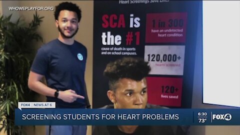 Students being screened for heart issues