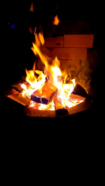 fire cold December night