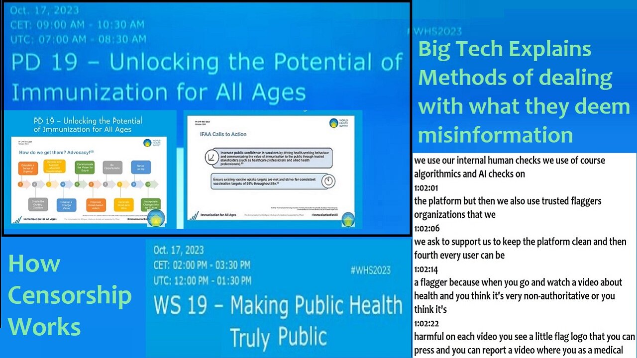 World Health Summit Bits Of More Information on shots & Big Tech Censorship #2