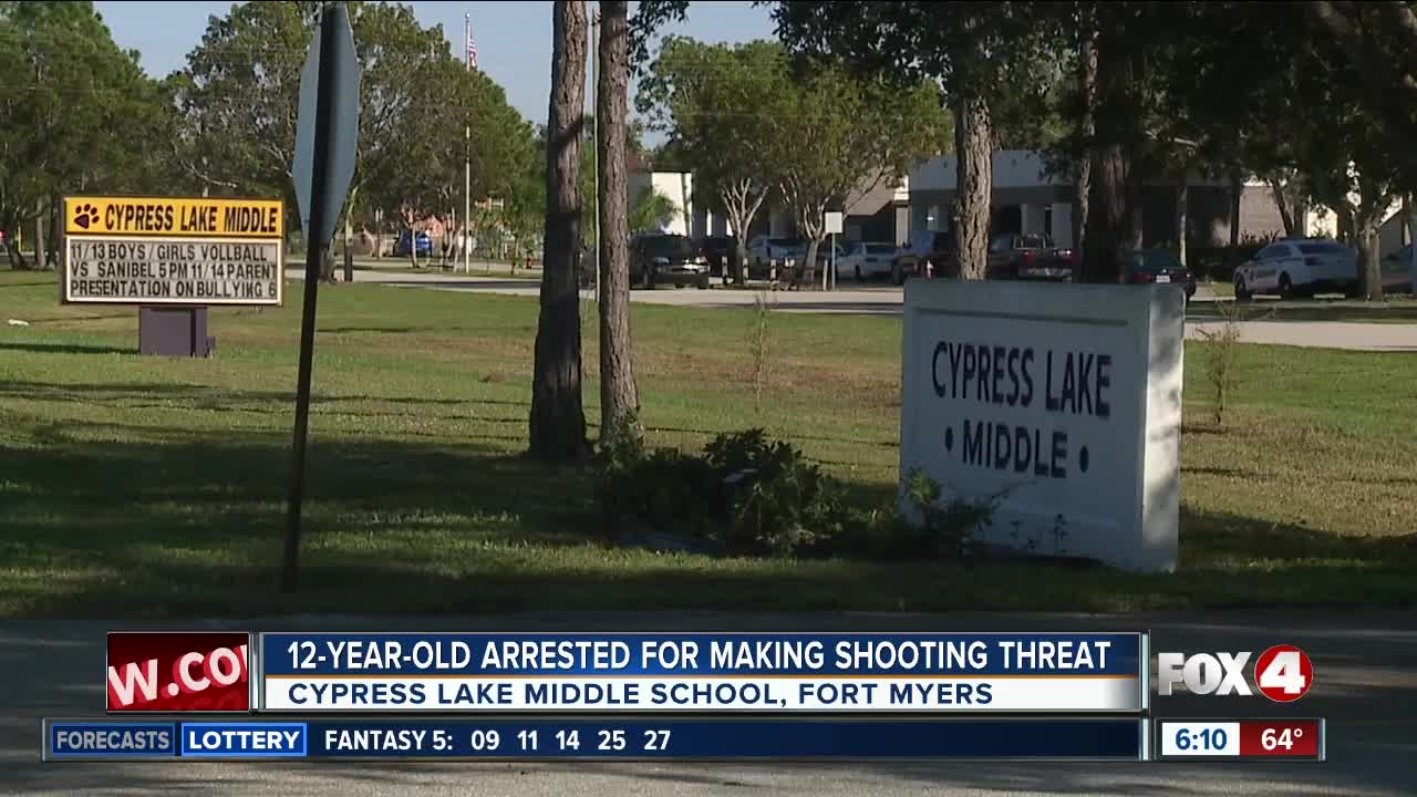 Middle school student arrested for writing threat on bathroom wall