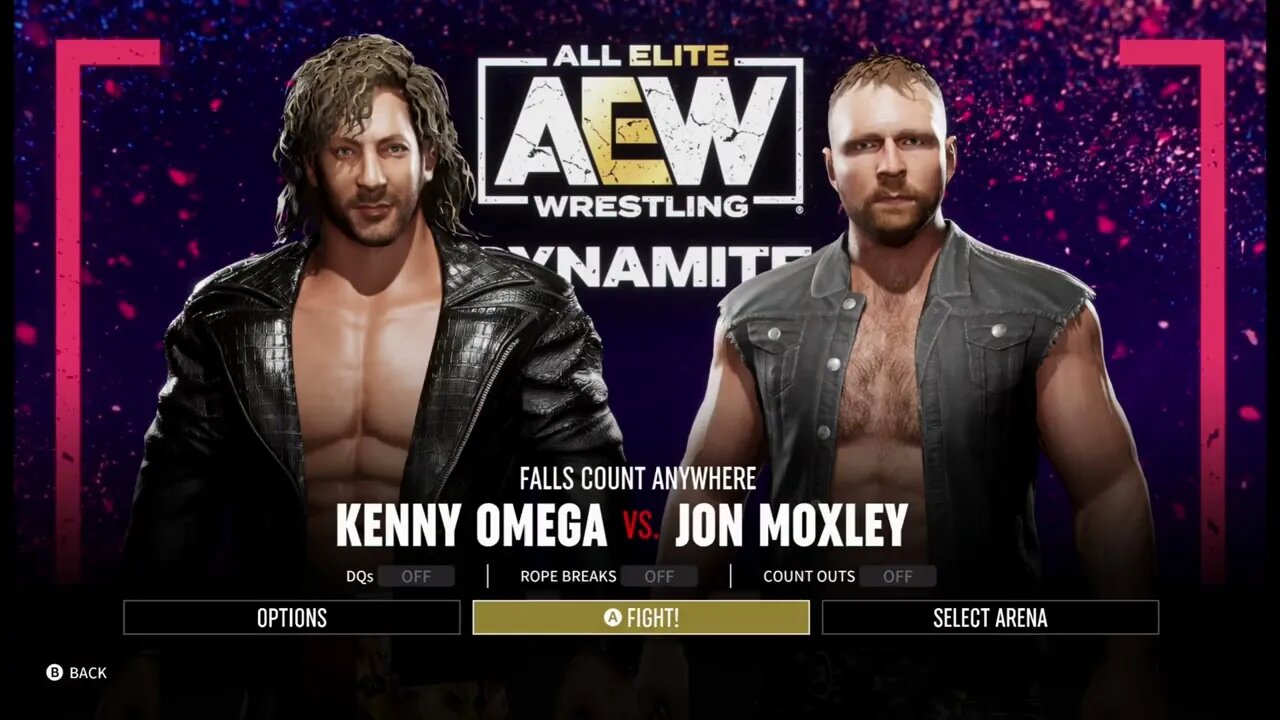 AEW Fight Forever Kenny Omega vs Jon Moxley in a Falls Count Anywhere Match