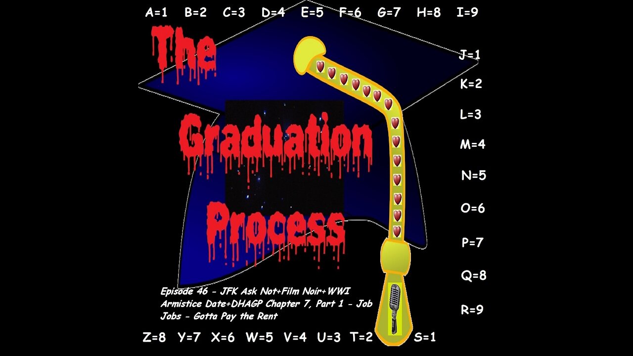 046 The Graduation Process Episode 46 JFK Ask Not+Film Noir+WWI Armistace Signed+DHAGP, Chapter 7...