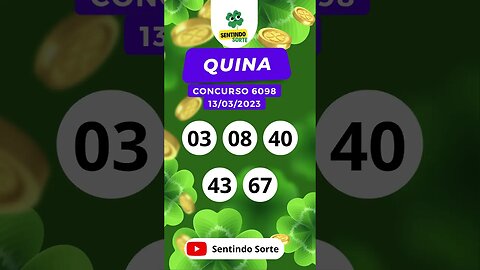 🍀 Resultado QUINA 6098 | Sentindo Sorte #shorts