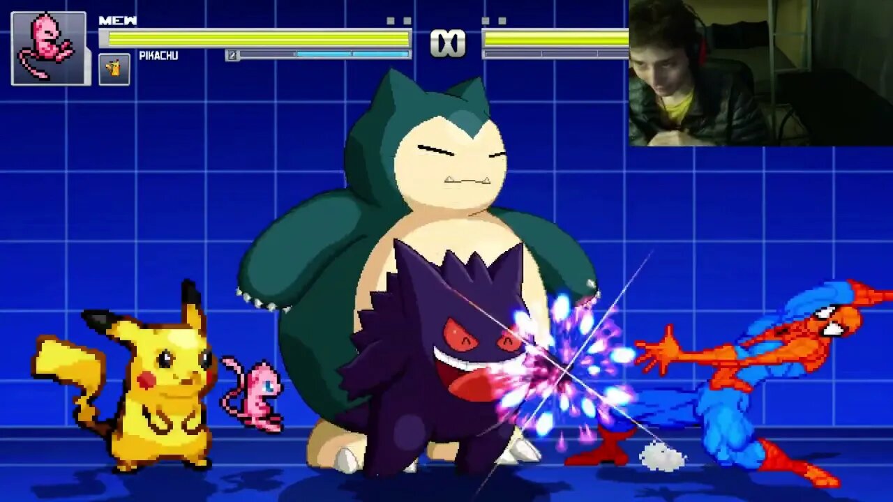 Pokemon Characters (Pikachu, Gengar, Snorlax, And Mew) VS Spider-Man In An Epic Battle In MUGEN