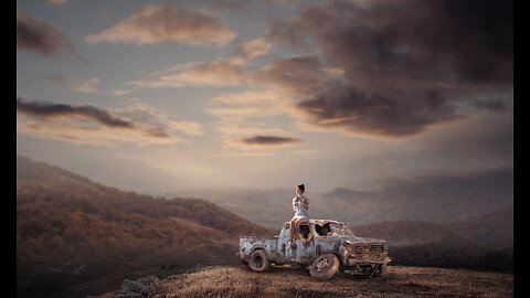 Girl on Scrap Car