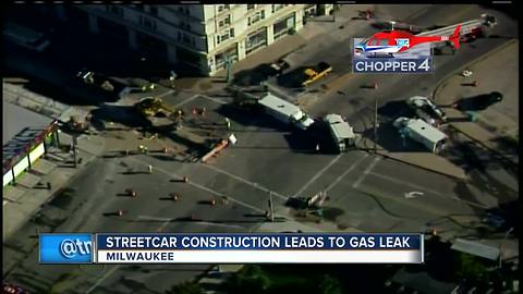 Third Ward gas leak caused by Milwaukee streetcar construction