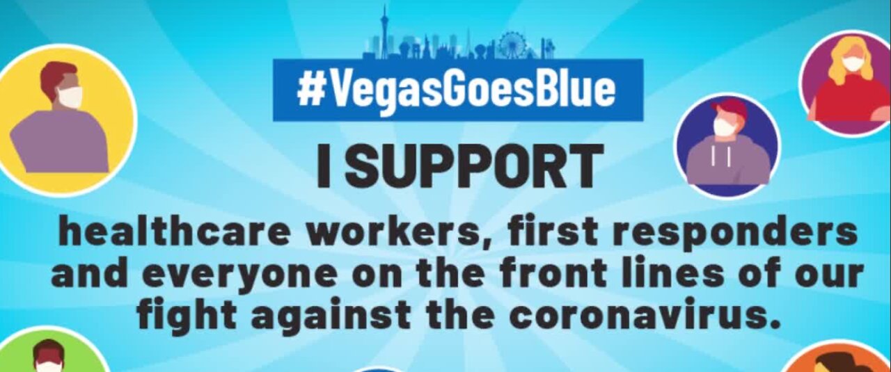 Vegas goes blue to say thanks