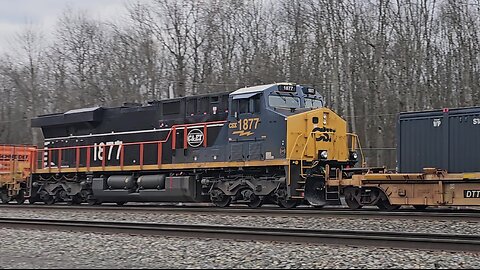 CSX 1877 C&EI Heritage & Amtrak Pass Thru CSX Syracuse Terminal Sub 12-14-2024