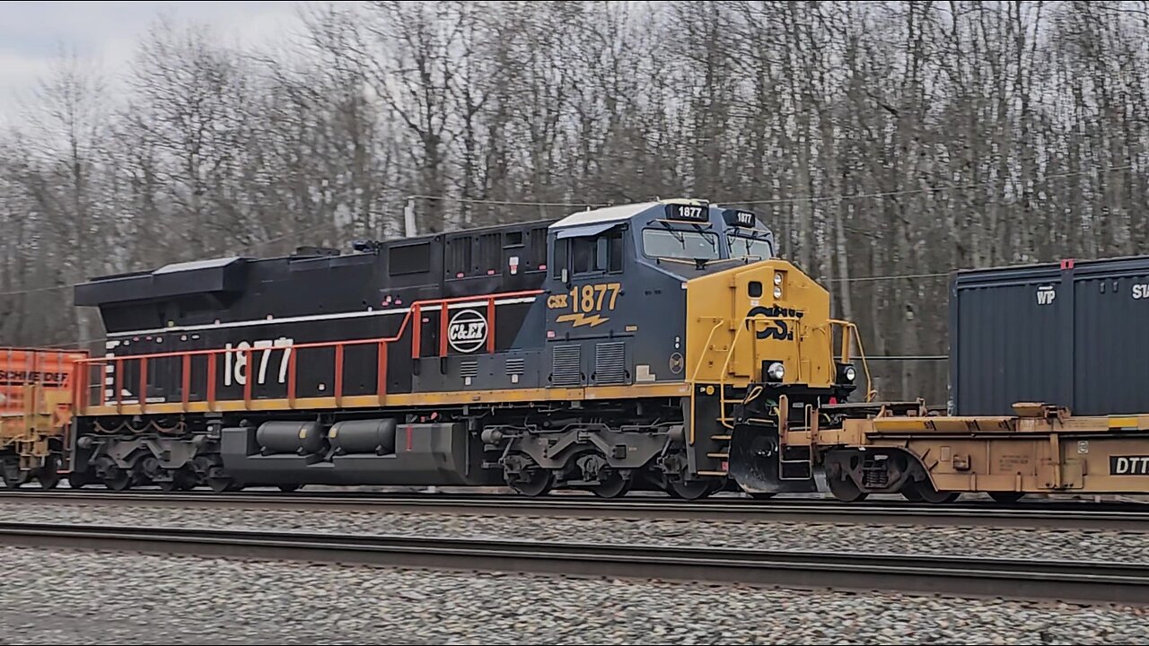 CSX 1877 C&EI Heritage & Amtrak Pass Thru CSX Syracuse Terminal Sub 12-14-2024