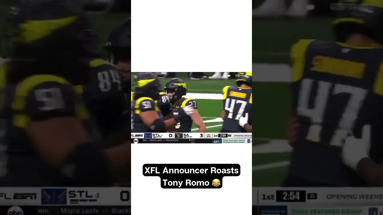 XFL Announcer Roasts Tony Romo 😂