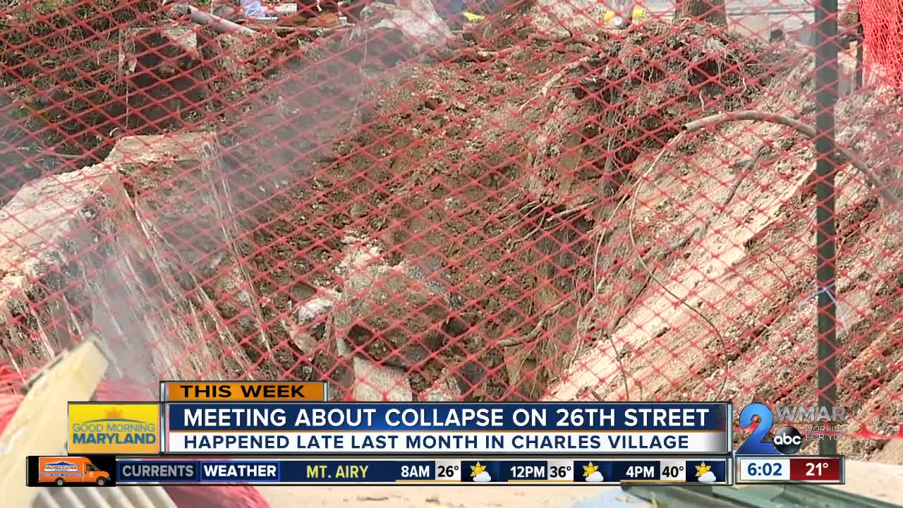 City Transportation officials will meet with Charles Village neighbors to discuss 26th St repairs