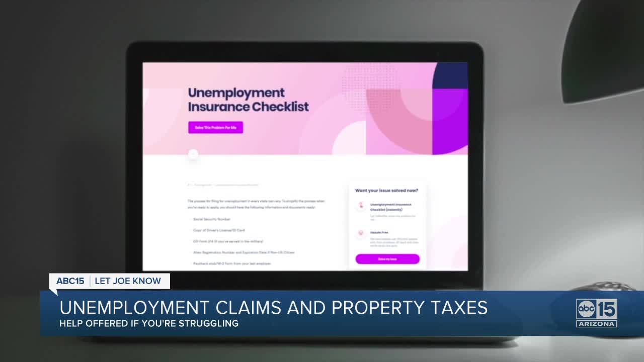 Delaying property taxes and help with unemployment claims