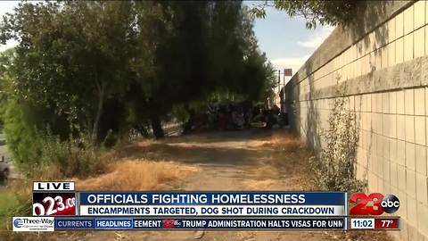 CHP evicting homeless camps in Bakersfield