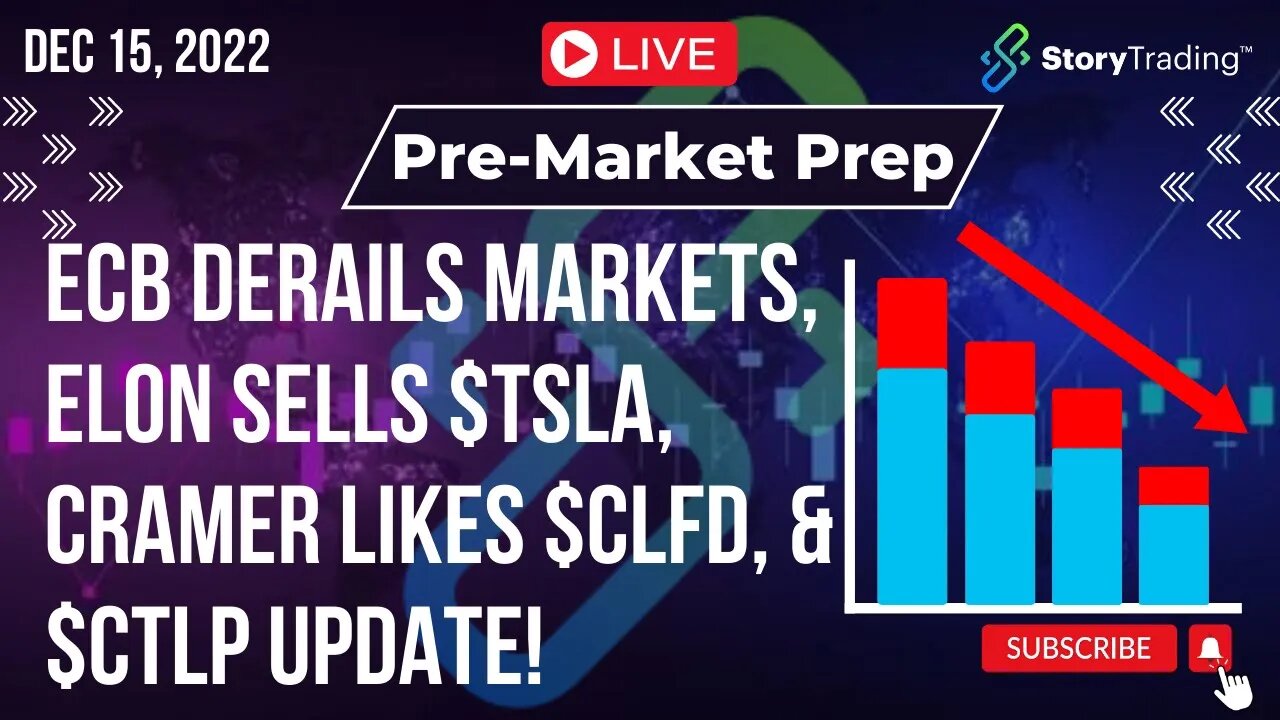 12/15/22 PreMarket Prep: ECB Derails Markets, Elon Sells $TSLA, Cramer Likes $CLFD, & $CTLP Update!