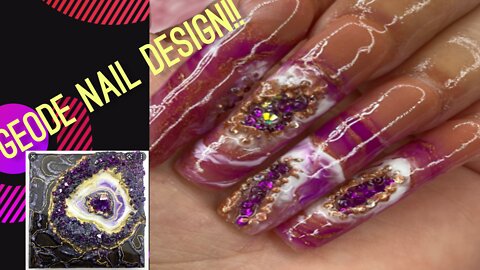 Geode nail design! Beginner friendly! How to tutorial!