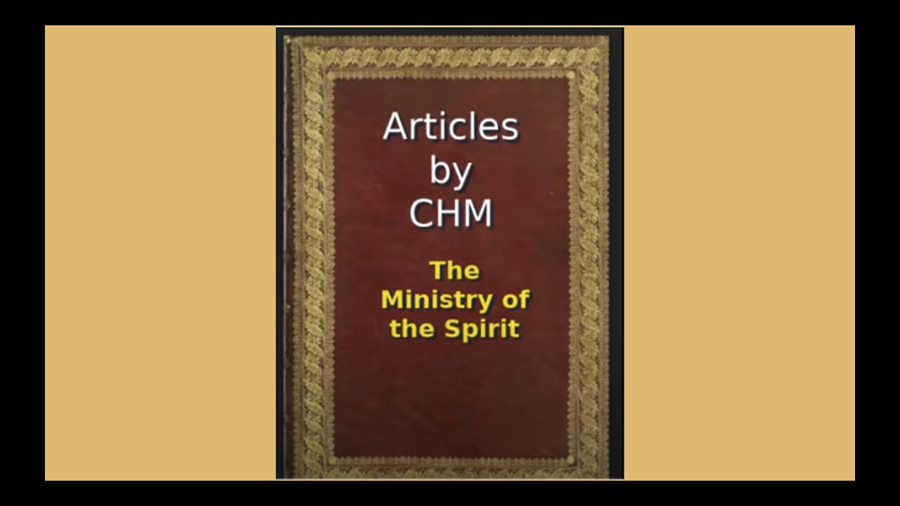 Articles of CHM The Ministry of the Spirit Audio Book