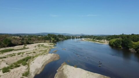 River Loire Valley By Drone at the level of Pouilly - France