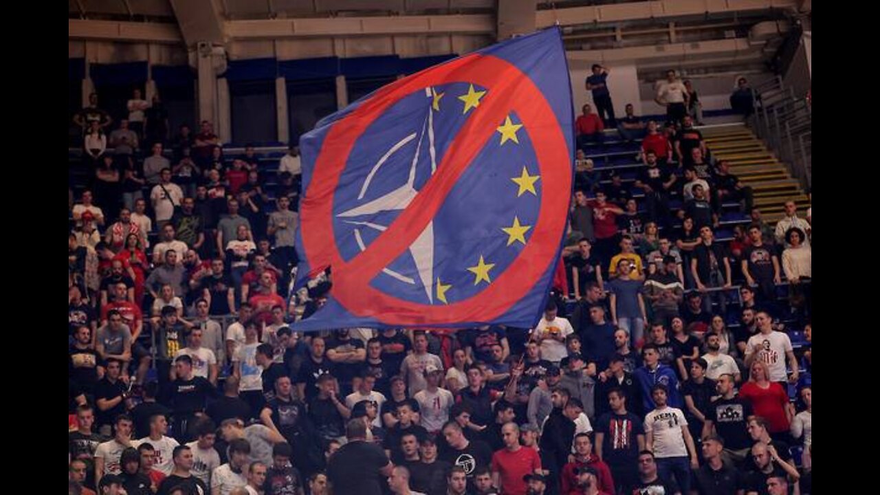 Serbian fans of "Red Star" chanted again "F#CK, F#CK NATO PACT" and "RUSSIA... SERBIA"