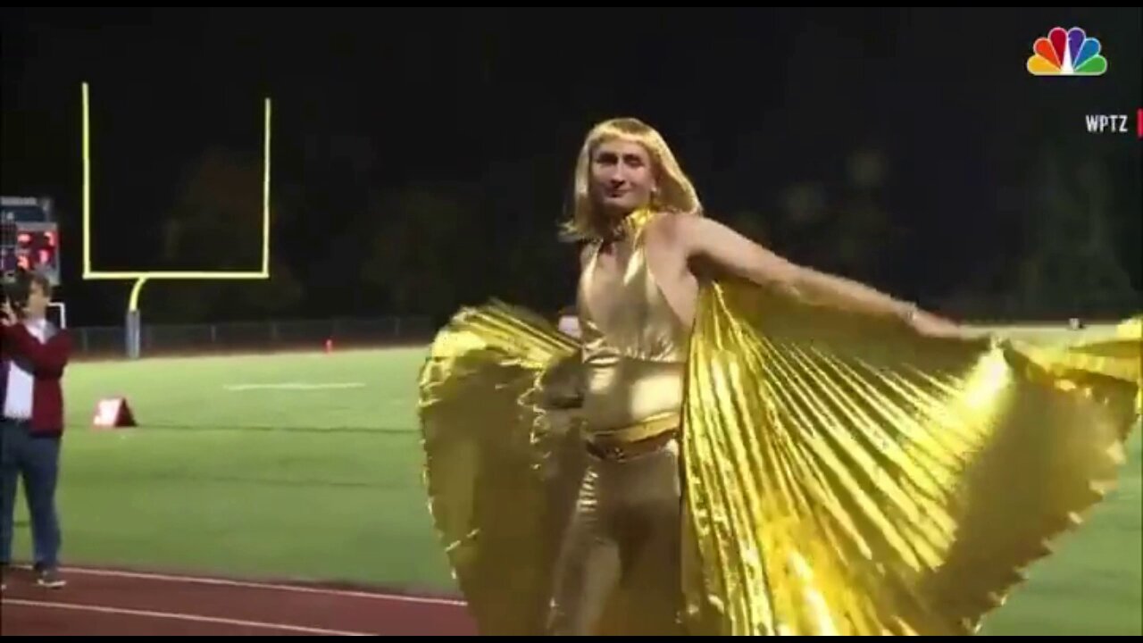 Vermont high school's halftime show is a drag Queen pageant.