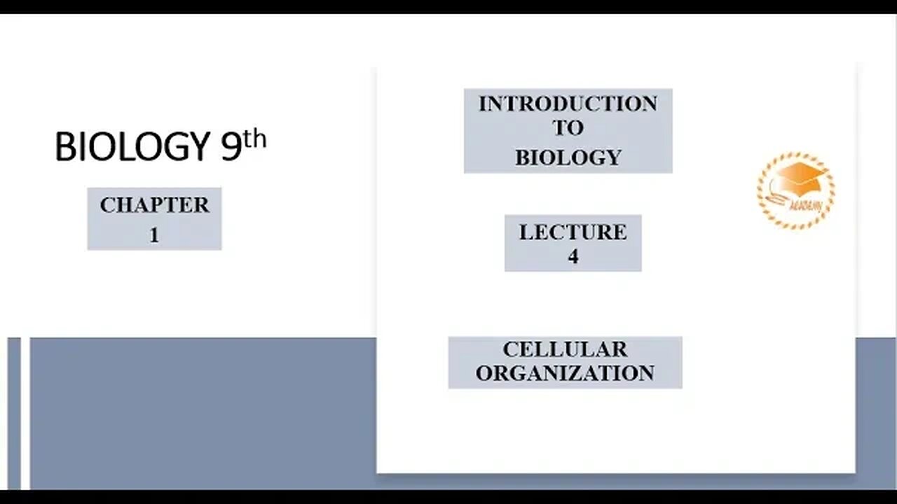 Biology Class 9 Lecture 4 Cellular Organization