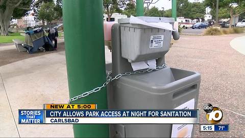 City allows park access at night for sanitation