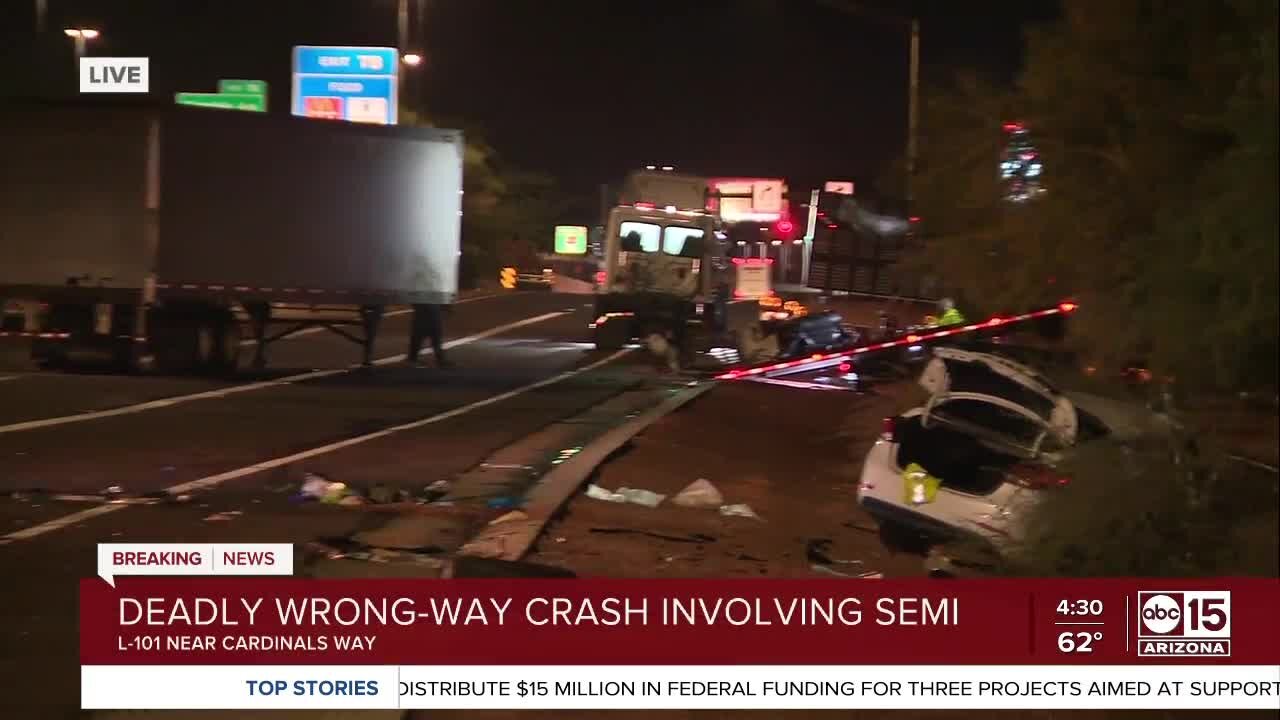 Wrong-way driver killed on Loop 101 near Cardinals Way.