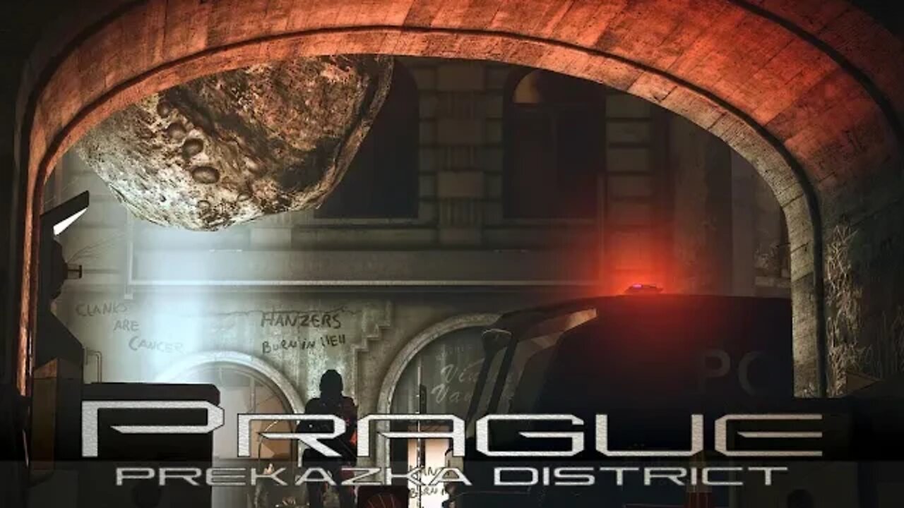 Deus Ex: Mankind Divided - Překážka District [Act 2 - Ambient+Suspicious Theme]