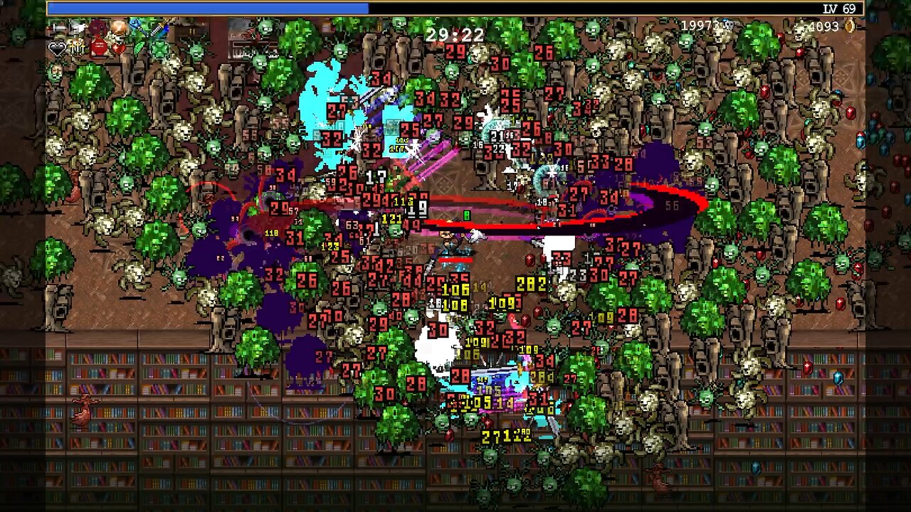 This is what it looks like to survive 30 minutes in Vampire Survivors