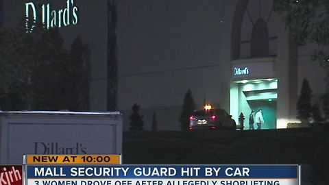 Security guard hit by vehicle at Woodland Hills Mall