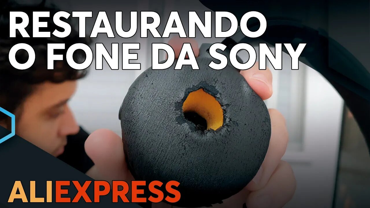 RESTAURANDO FONE DE OUVIDO SONY MDR-XB550 COM ITENS DO ALIEXPRESS