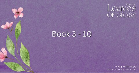 Leaves of Grass - Book 3.10 - Walt Whitman