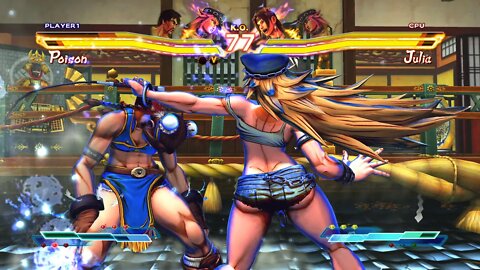 Street Fighter X Tekken: Law (Swap Costume) & Poison vs Poison & Julia - 1440p No Commentary