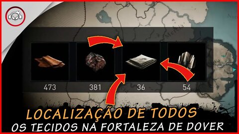 Assassin's creed valhalla, Localização de todos os tecidos na fortaleza de Dover | super dica