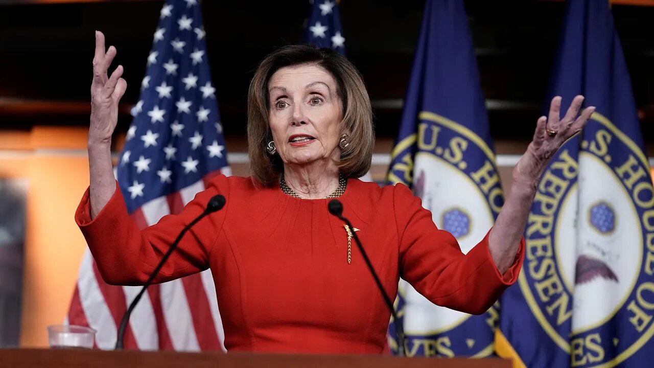 Nancy Pelosi speaks to press virtually