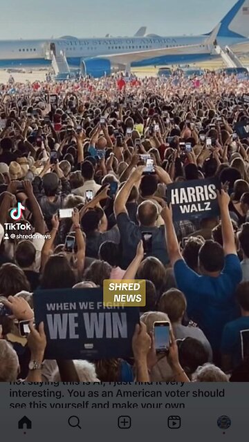 Shred News Deep Dives into Kamala Harris Fake Crowd Photo Controversy