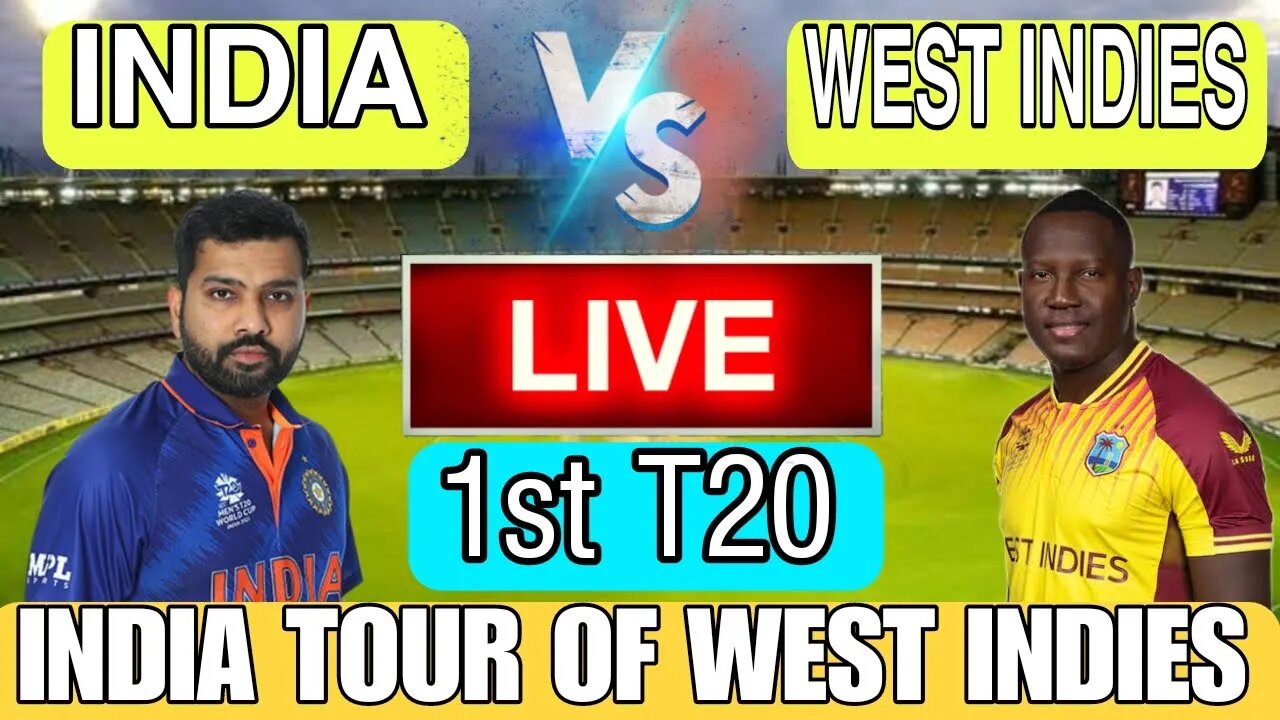 🔴LIVE CRICKET MATCH TODAY | CRICKET LIVE | 1st T20 | Ind vs WI LIVE MATCH TODAY | Cricket 22