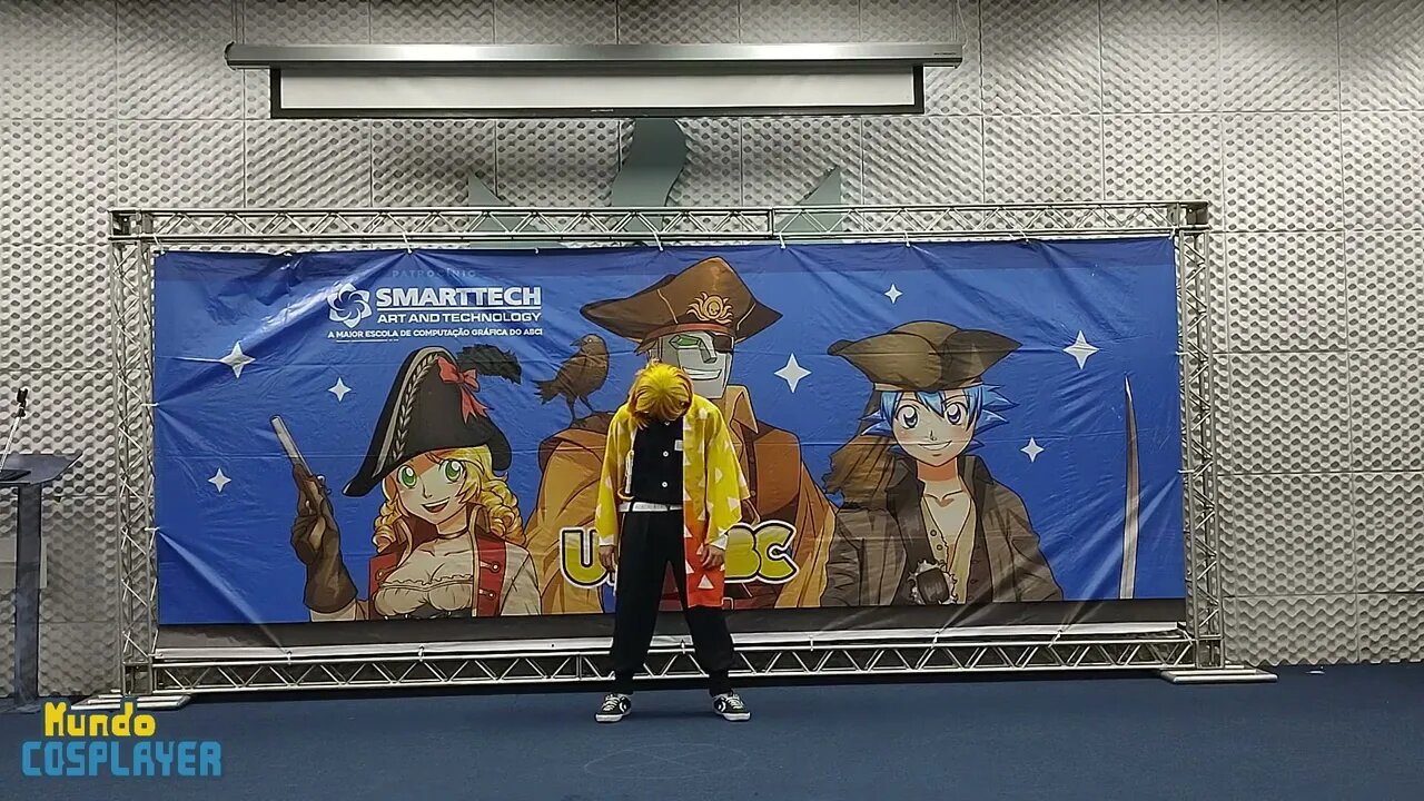 Apresentação Cosplay de Zenitsu do anime Demon Slayer no Sábado de Up!ABC (2022)