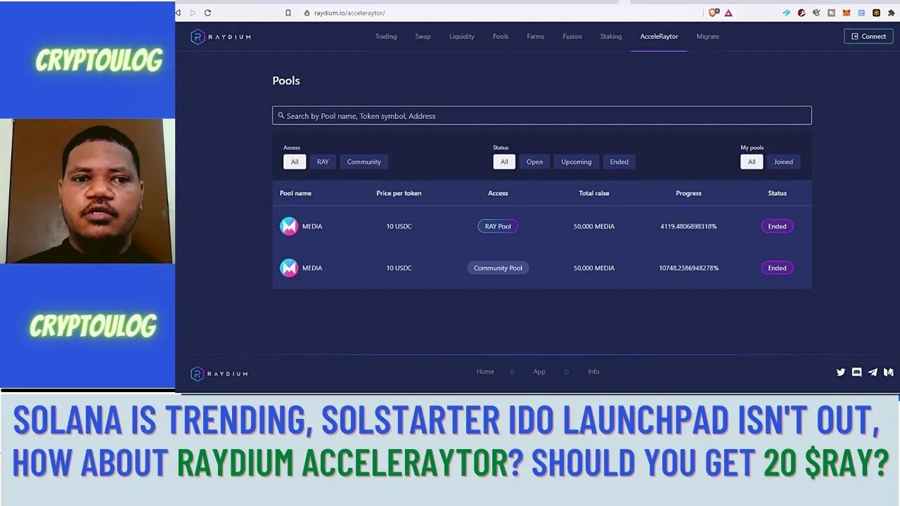 Solana Is Trending, Solstarter IDO Launchpad Isn't Out, How About Raydium AcceleRaytor. Get 20 $RAY?