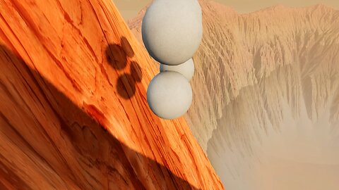 Throwing cement balls from the top of the mountain