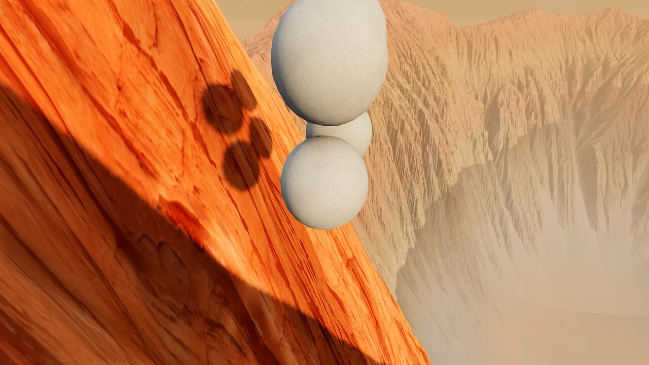 Throwing cement balls from the top of the mountain