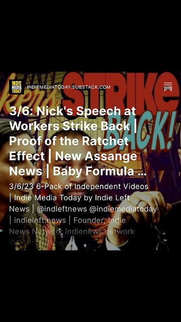 3/6: Nick's Speech at Workers Strike Back | Proof of the Ratchet Effect | New Assange News