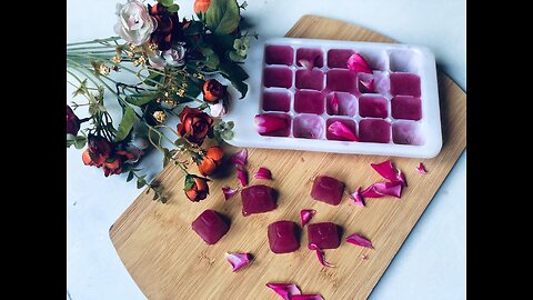 To Close Large Pores & Wrinkles, Rub Rose Water Ice Cubes