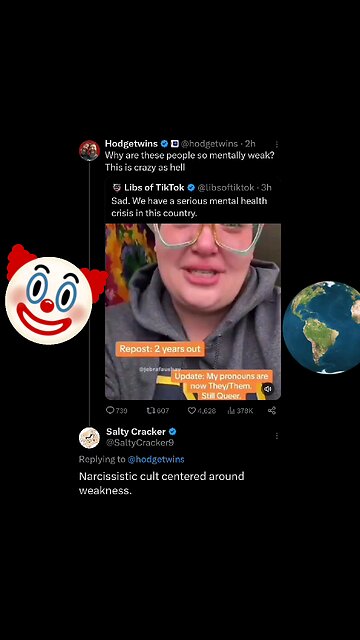 Looks like it feels great!! 🤡🌎