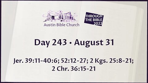 Through the Bible 2022 (Day 243)