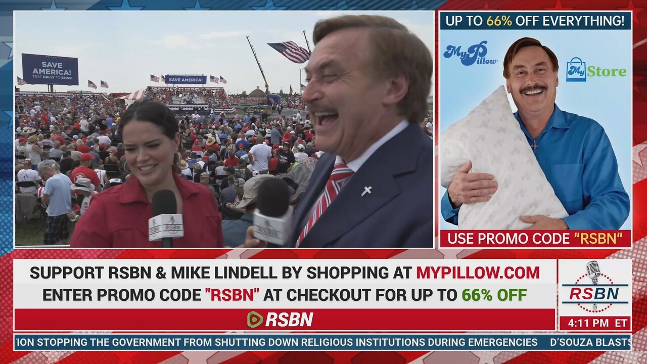 Mike Lindell Joins RSBN For Interview at Save America Rally In Mendon, IL 6/25/22