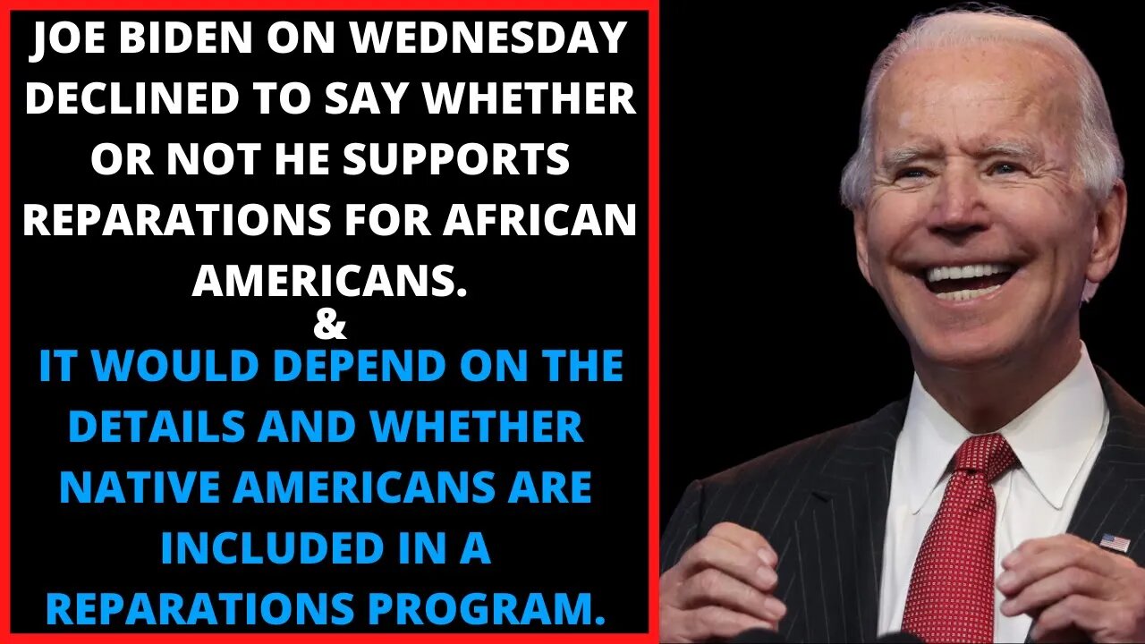 |NEWS| Joe "The Joker" Biden Can't Say If He's For Reparations For Black People 🤷🏿♂️🤦🏿♂️