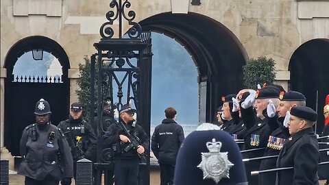 Two minutes silence cannon fire veterans salute #horseguardsparade