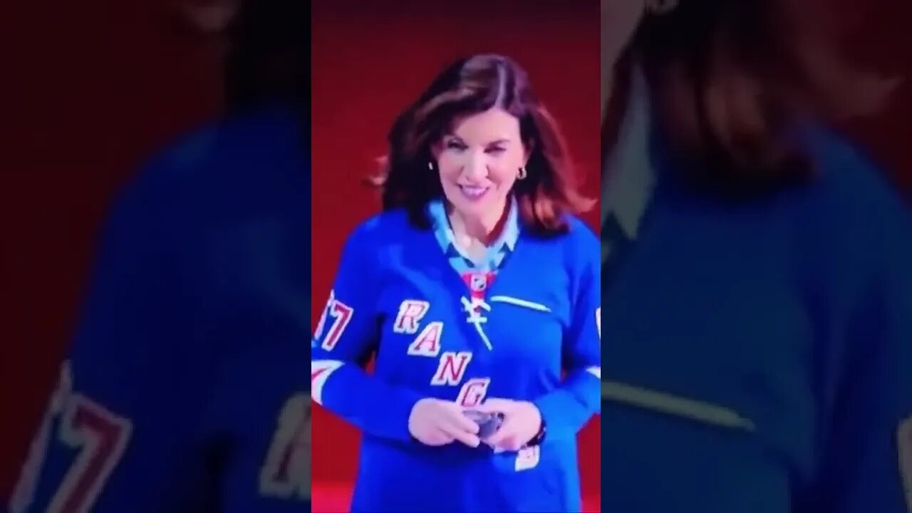 Rangers Fans BOO Gov. Kathy Hochul During Ceremonial Puck Drop at MSG