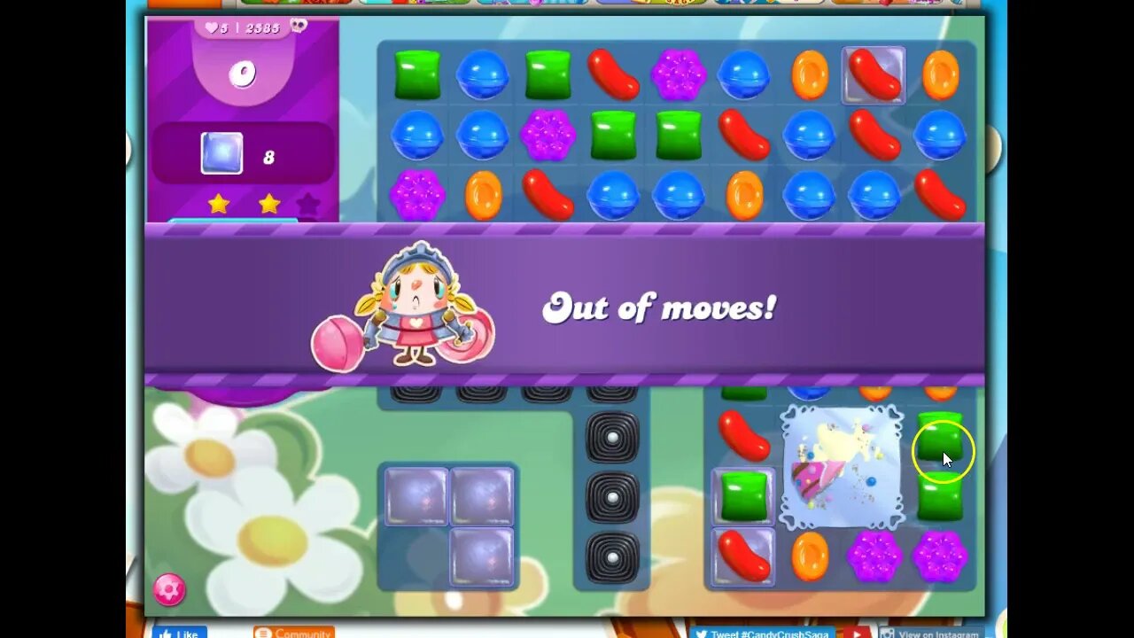 Candy Crush Level 2585 Talkthrough, 15 Moves 0 Boosters